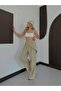 Premium Trend Modal Wide-Legged Trousers with Shawl and Sequin Detail - 3