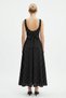 Women's Füsun Back-Tie Square Neck Woven Long Polka Dot Black Dress - 5