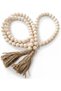 RGB World Farmhouse Beads 58in Wood Bead Garland with Tassels Rustic Country Decor Prayer Boho Beads Big Wall Hanging Decor