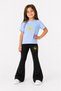 Girls' Spanish Flared Leggings and Printed T-Shirt Set Casual Sports Combination Comfortable Fit