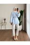 Women's Balloon Sleeve Bubble Belted Tunic - Blue - 3