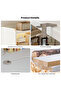 (is76)All-in-One Computer Desk with Side Bookshelf 2 Drawers Thick Eco Board Writing Table Cable Hole Anti-Collision Corner Student Study Desk for Bedroom Home Decor - 4