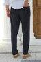 Black Men's Linen-Look Elastic Waist Lace-Up Comfortable Fit Trousers - 7
