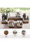 Libby 5-piece Set Bamboo Rentangular Storage Organiser With Fabric Liner - 36x26x12cm - Natural - 6