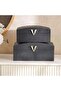 Brimstone Faux Leather Storage Box 36x22x16cm - Black - 3