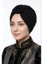 Rose-Detail Design Ready-Made Turban - Flexible Sandy Fabric - Practical Turban for Evening Wear - External Bonet - 2