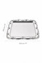 6-Piece Rose Patterned Tray - Coffee and Catering Serving Presentation Tray with Stainless Steel Silver Frame Detail - 7