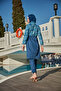 Rabia Chin Patterned Parachute Full Covered Hijab Swimsuit Rms-R040-26 Navy Blue - 5