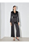 Black loose fit wide leg women's pants from plus-store