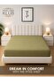 1-Piece Microfiber Fitted Sheet Striped,Color: Olive, Queen (150x 200 cm),Design Soft Fabric Deep Pocket Elastic Edge Bed Linen - 5