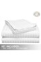 3-Piece Queen Bed Sheet Set – 100% Cotton Sateen Stripe Patterned – White - 2