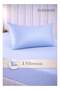 2-Piece Striped Microfiber Fitted Sheet Set Single 90x200cm with 1 Pillowcase, Sky Blue - 5