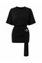 Loose Fit Bodycon Skirted Flowy Buckle Detailed Gathering Detail T-Shirt Dress