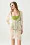Deep Neckline Knitwear Beach Dress Beige - 2