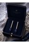 Marquise Cut Blue Stone Dangle Evening Dress Stylish Earrings (Silver Color) - 3