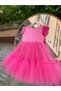 Fluffy Pink Tutu Ruffle Detailed Design Children's Evening Dress - 3