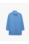 Viscose Fabric Long Sleeve Striped Oversize Shirt Beach Dress