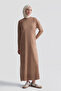 Baklava Patterned Knitwear Dress 25Ktd958 Latte - 2