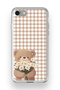 iPhone 6 Plus / 6S Plus Compatible Transparent Phone Case with Flower Bouquet and Teddy Bear Pattern
