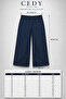 Women's Large Size High Waist Palazzo Pants Summer Thin Fabric Anti-Sweat Lycra C633-Ice Blue - 2
