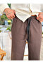 Basic Baggy Linen Trousers Brown - 4