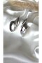 Women's Silver Color Asymmetrical Leaf Model Earrings - 3