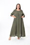 Women's Woven Whiscone Large Size Dress - 2