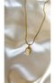 Women's gold color minimal steel necklace - 2