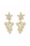 Star Model Gold Color Zircon Stone Earrings - 2