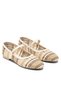 Women's Colorful Straw Detailed Orthopedic Non-Slip Sole Ballerina Shoes 19045