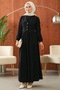Black Vest Detailed Layered Skirt Dress