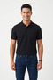 Plain Polo Collar Mercerized Men's Knitwear T-Shirt 8001-2-Black
