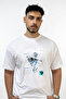 Gorillaz Noodle Design Printed Oversize White T-Shirt