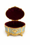 Crystal Stone Oval Jewelry Box Velvet Interior Covered Gold Embroidered Jewelry Box Decorative Storage Box - 3