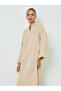 Brown All Over Print Stand Collar Jalabiya with Side Slit - 2