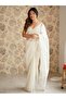 Women's Net Off White Embellished Designer Saree With Blouse Piece