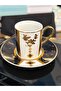 24K Gold Gilded Porcelain Coffee Cup Set for 6 People 90 ml - 7