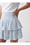 Trendlucky Floral Layered Skirt with Elastic Waist and Difference in Color - 3