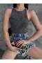 Ribbed Camisole with Heart Detail and Patterned Tank Top