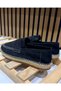 Men's Suede Leather Straw Detailed Loafer - 6