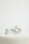 Women's White Comfortable Fit Double Buckle Thick Soled Slippers - 3