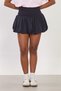 Women's Wide Ribbed Mini Balloon Skirt - Navy Blue - 3