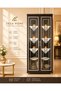 4 Piece Gardenia French Guipure Detailed Living Room Display Cabinet, Silver Napkin Holder, Coffee Table Set