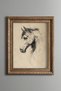 Charcoal Horse Portrait – Vintage Patterned Painting – Thick Model