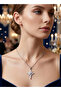316L Steel Chain Silver Color Zircon Stone Pole Star Model Necklace - 3