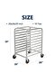10-Tier Aluminum Baking Tray Cart – Space-Saving Mobile Rack – Lockable Wheels – Bread & Pastry Cooling – Kitchen, Bakery, Restaurant – 20"W x 26"D x 39"H - 3