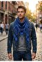 Cotton Puşi Cobalt Blue Authentic Kefiye Shawl Large Size - 3