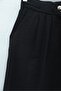 High Waist Double Button Tencel Wide Leg Pants - Black - 3