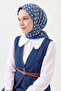 وشاح ناعم باللون الأزرق الهندسي الرجعي - 3