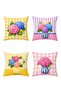 Chicken Patterned 4-Piece Throw Pillow Cover Set - 3